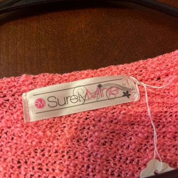 Surely Mine Pink Womens off shoulder crochet long sleeves Sweater M/L - Picture 3 of 5